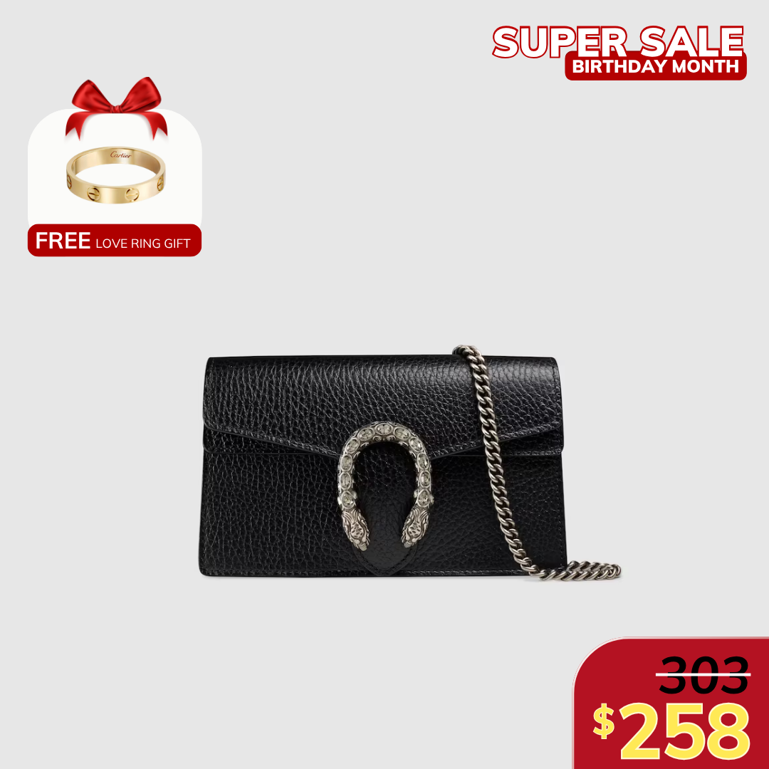 [GG] DIONYSUS MINI BAG, BLACK LEATHER – BLACK