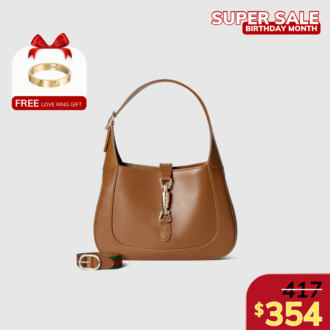 [GG] JACKIE 1961 MEDIUM BAG, CUIR NATURAL LEATHER – BROWN