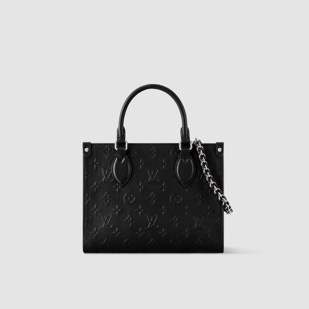 SMALL TOTE BAG, CALF LEATHER – BLACK